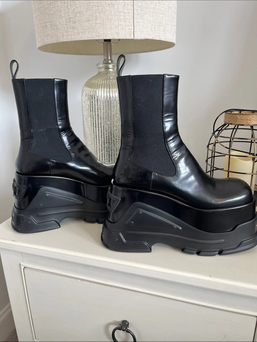 VERSACE Black Platform Boots